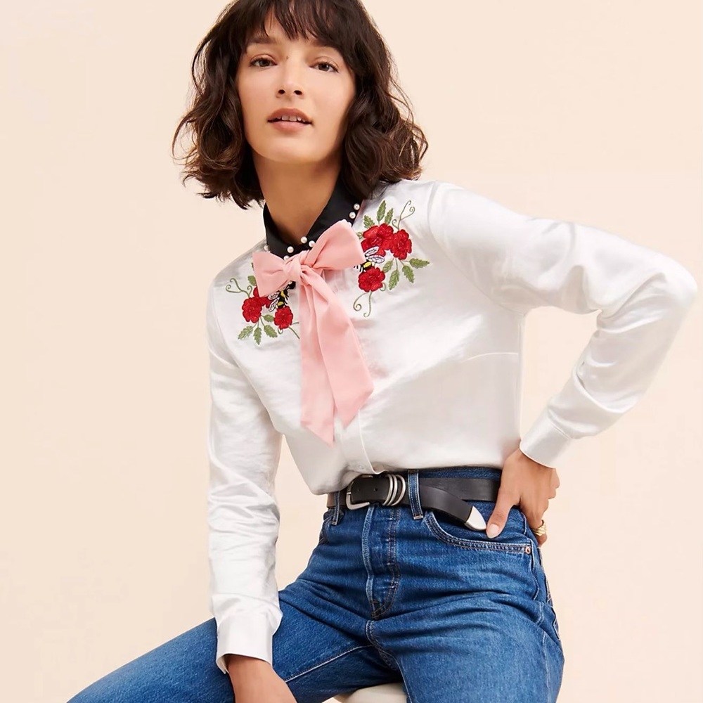Glamorous Western Tie Neck Blouse